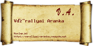 Várallyai Aranka névjegykártya